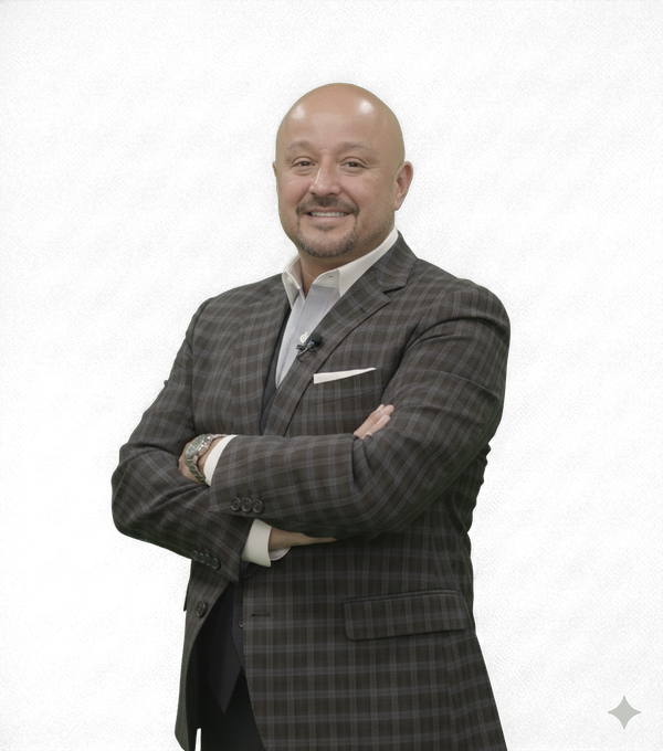 Jesse Fonseca, corredor de Park Place Realty, de pie con los brazos cruzados